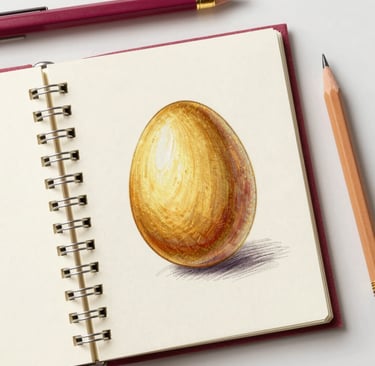 A welcoming workspace with a laptop, sketchbook, and colorful design tools scattered on a wooden desk.