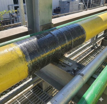 Pressure pipping composite wrap repair - Laser shearography can test quality of the wrap application