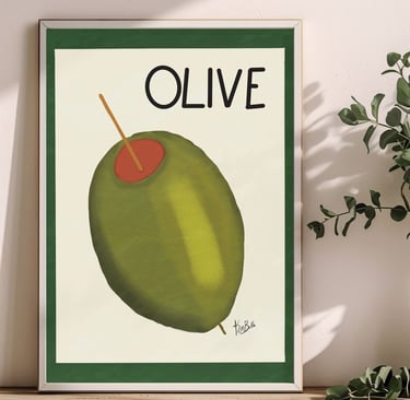 Original Art Print with Olive