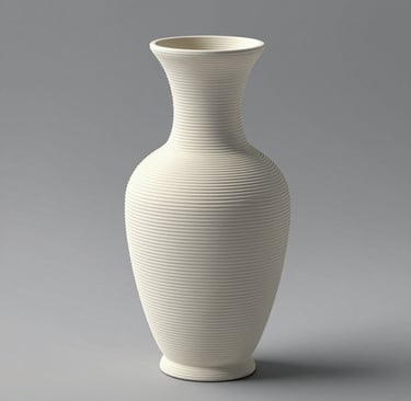 Artistic shot of a glowing 3D printed vase casting soft shadows on a cozy room wall.