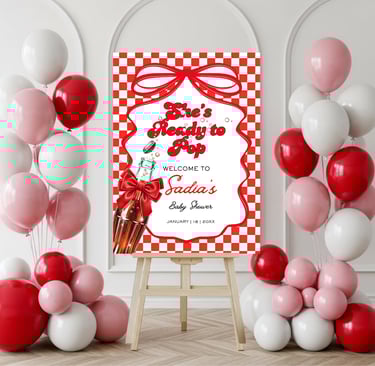 she's ready to pop welcome sign