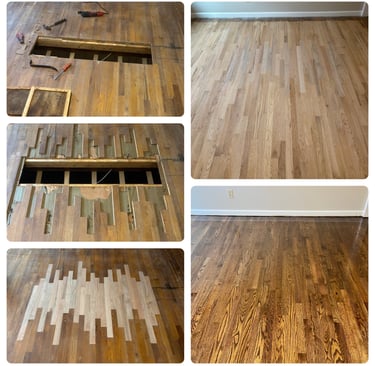 Red oak hardwood floor repair