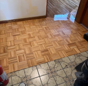 Refinished par-k flooring