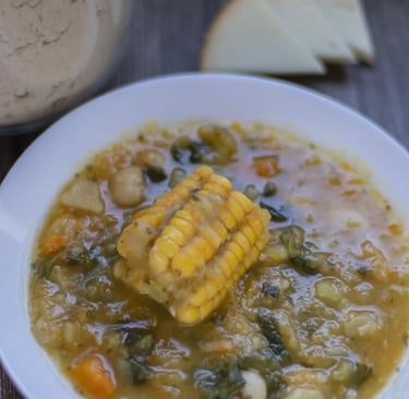 Potaje tradicional canario servido en plato