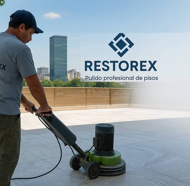 restauracion de piso de marmol por Restorex