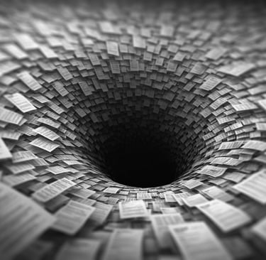 image of a black hole made of resumes