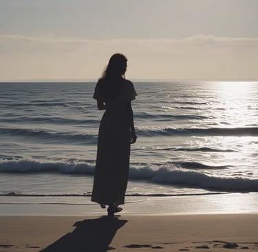 A smiling mother holding a beautifully crafted diaper cake decorated with pastel ribbons.