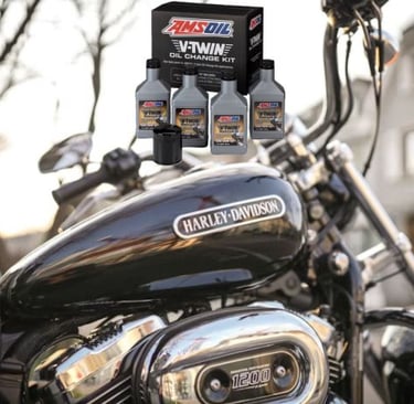 Harley-Davidson along with AMSOIL V-Twin 20W-50 motor oil