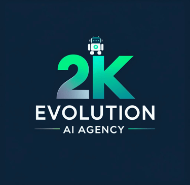 graphic with the words 2k evolution ai agency at the bottom of the image