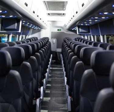 volvo luxury bus interior with premium seating in Delhi NCR