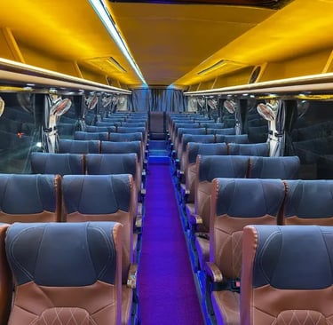 45 seater luxury bus interior ideal for tours in Delhi NCR
