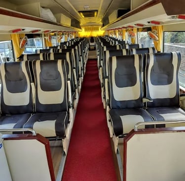 49 seater luxury bus interior for group travel in Delhi NCR