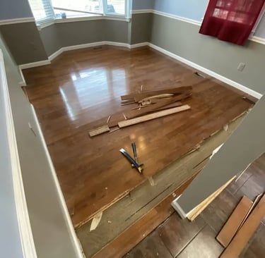 hardwood floor demolition.