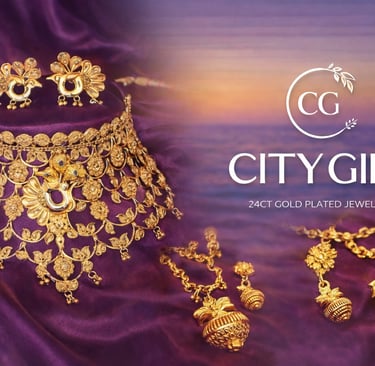 City Girl Jewellery 18K Gold Plated Bridal Set