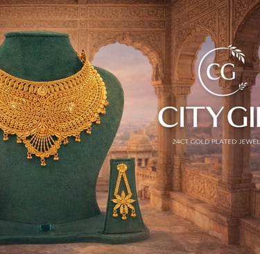 City Girl Jewellery 18K Gold Plated Bridal Set