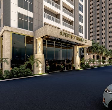 Main entrance lobby and drop-off point for Aperito Tower 2 luxury condominium