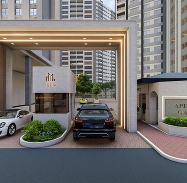 Secure main entrance gate with 24/7 guardhouse at Aperito Tower