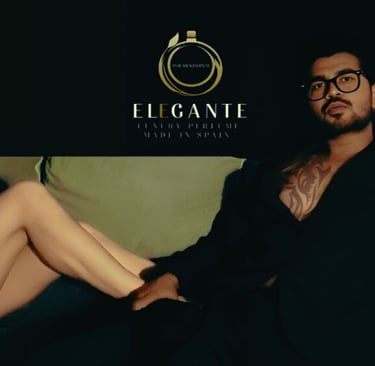 Rick indisch official image promoting perfume brand