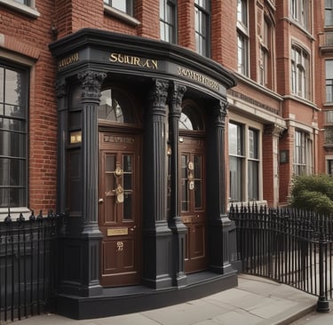 Warm, inviting Mayfair penthouse interior bathed in soft bronze light.