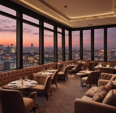 Tranquil countryside villa pool reflecting a golden sunset.