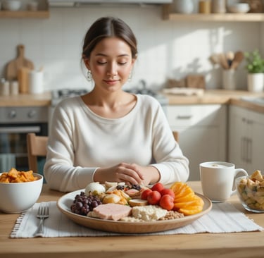 Desayuno saludable y equilibrado para mantener un peso saludable,