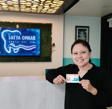 Patient with warranty card 