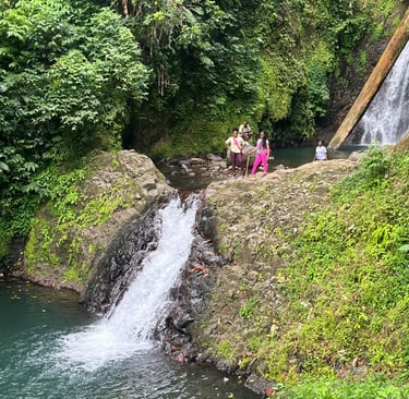 Tourists at the seven sisters' waterfalls
