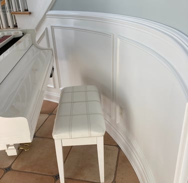 Curved wall wainscoting and custom trim installation in Monmouth County NJ