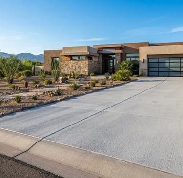new concrete driveway installation in Queen Creek AZ residential home