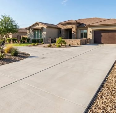 New broom-finish concrete driveway home in Queen Creek, AZ.