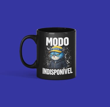 Canecas de Ceramica Premium Bad Mood Colleccion Modo Indisponinvel preta