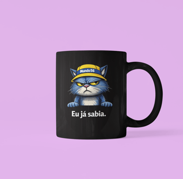 Canecas de Ceramica Premium 360ml Bad Mood Colleccion Eu já sabia preta