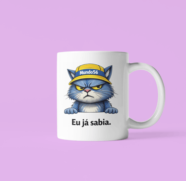 Canecas de Ceramica Premium 360ml Bad Mood Colleccion Eu já sabia  branca