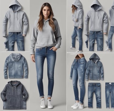 A model wearing a cozy sweatshirt outdoors on a cool day.