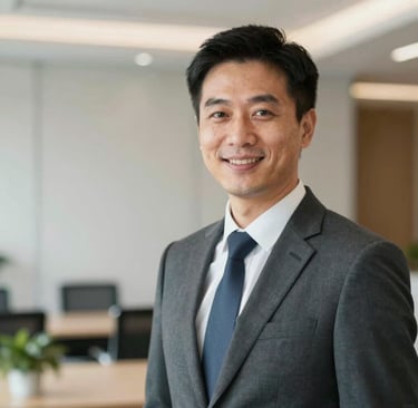 Businesswoman reviewing financial documents in a modern office setting.
