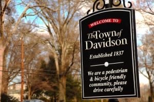 Town of Davidson welcome sign