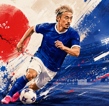 Illustration de Daizen Maeda en action sous les couleurs bleues d’Ipswich Town