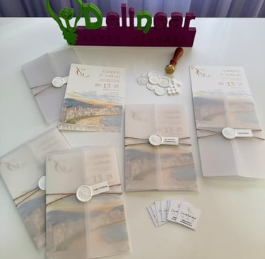 Identidade visual para casamento com aquarela criada pela Delinear 