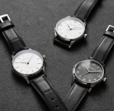 A classic leather-strapped watch resting on an open book with warm sunlight.
