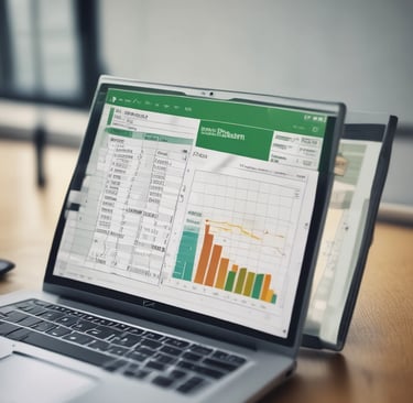 A close-up of a laptop displaying pixelpanda’s vibrant product catalog with playful icons and smooth hover effects.