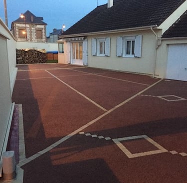 Parking en béton drainant