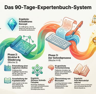 Graphischer Überblick über das 90-Tage-Expertenbuch-System