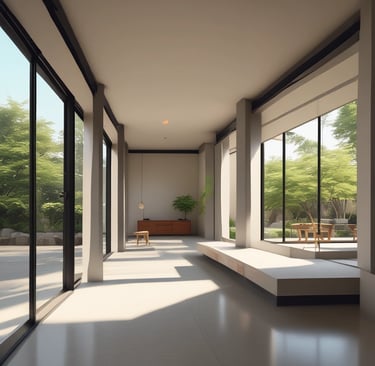 A stunning architectural design showcasing sustainable materials and natural elements.