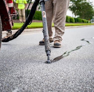 Hot Rubber Crack Sealing in Indianapolis