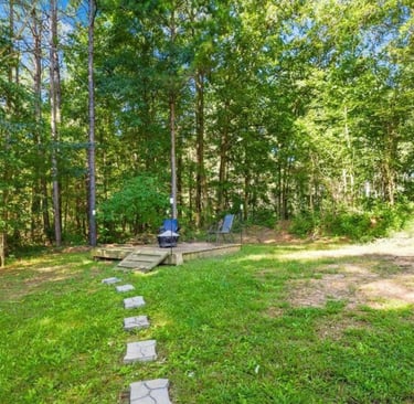 backyard with firepit