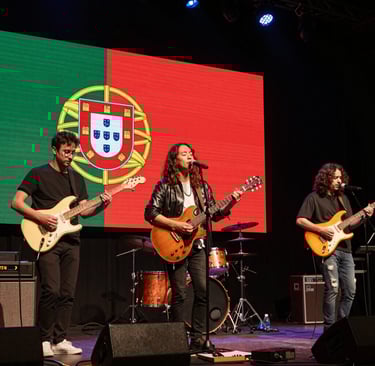 A lively crowd enjoying a vibrant event under string lights, capturing joyful moments.