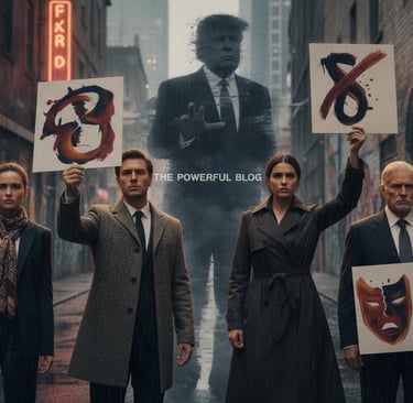A visually striking image illustrating negative views on Donald Trump in relation to social movement