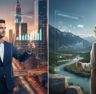 A split-image composition illustrating the concept of data bridging quick wins and long-term success