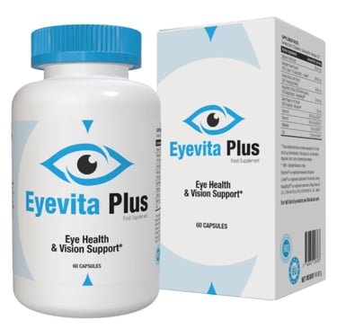 Eyevita Plus eye health and vision support supplement bottle and packaging box.