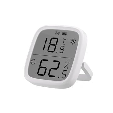 Digital indoor hygrometer and thermometer with LCD display for monitoring temperature and humidity.